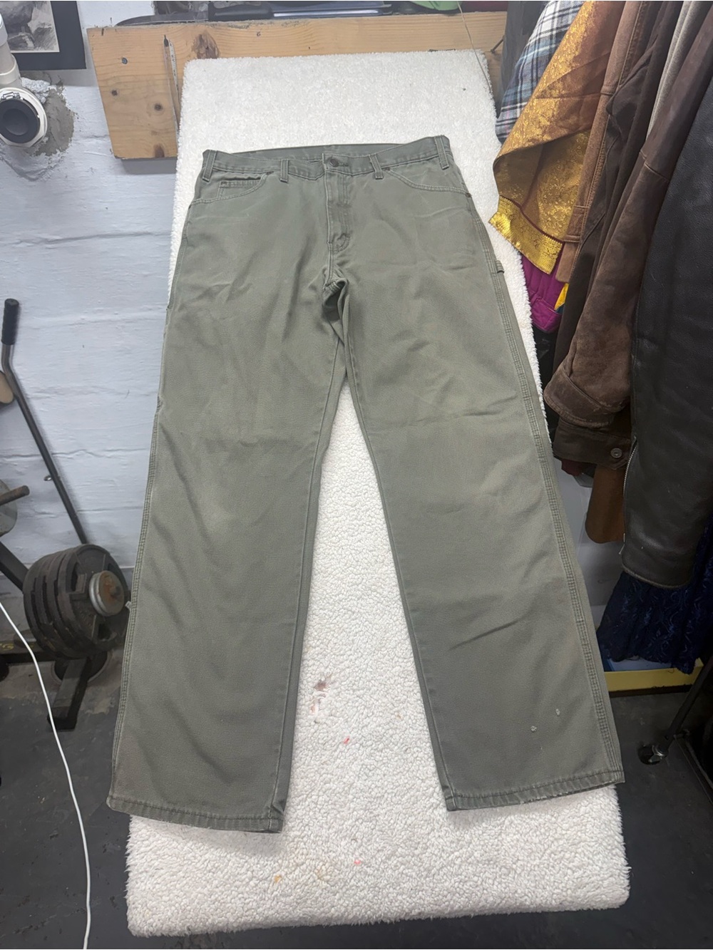 Dickies Men's Olive Green Work Pants, size 34x32